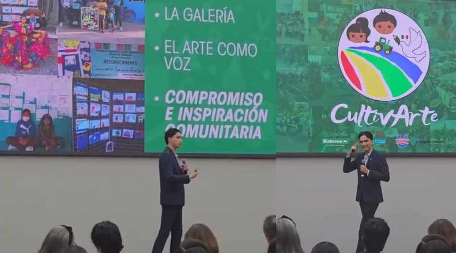 Ricardo Barajas presentando proyecto CultivArte.