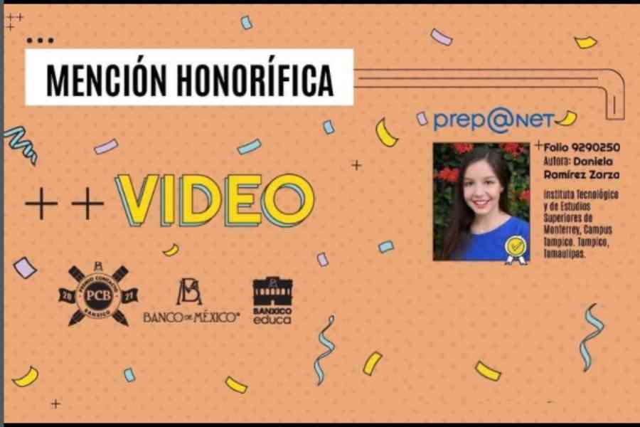 Daniela es acreedora al premio Banxico