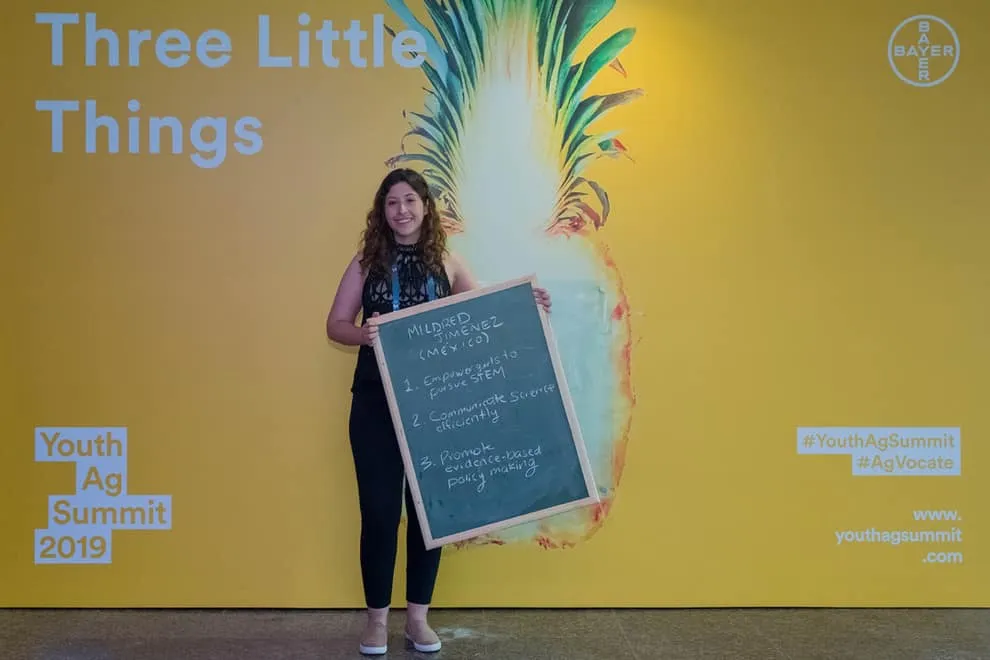 Alumna l&iacute;der en biotecnolog&iacute;a participa en Youth Ag Summit de Bayer 2019