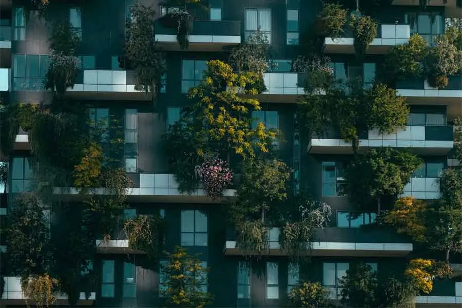 Edificio con mucha vegetaci&oacute;n