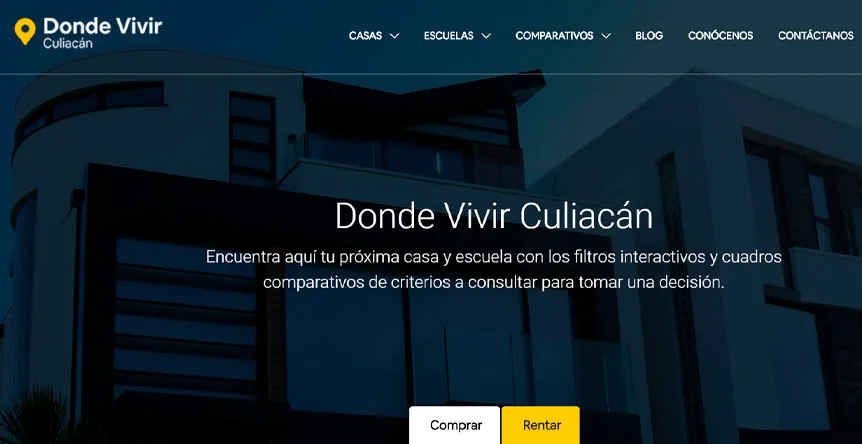Captura de la p&aacute;gina "Donde Vivir"