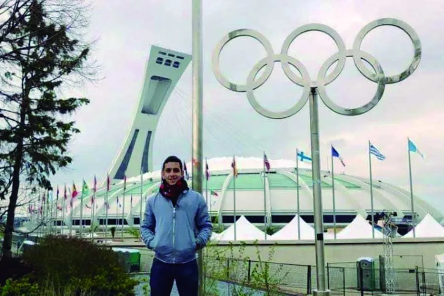 Carlos en el Estadio Ol&iacute;mpico de Montreal. 