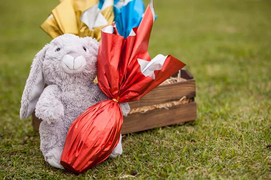 conejo de peluche sonriente