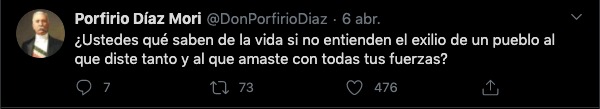 Don Porfirio D&iacute;az en Twitter