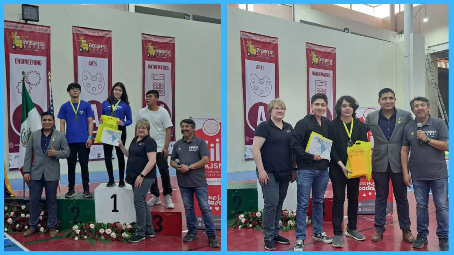 alumnos reciben premiación de competencia en robótica