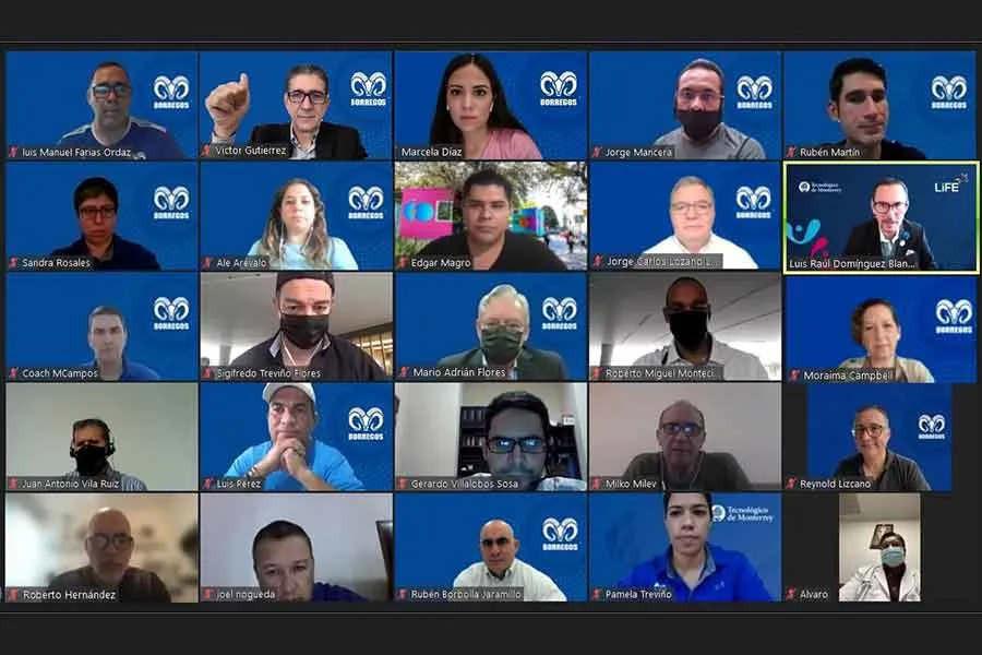 Formadores de Liderazgo y Vivencia durante la sesi&oacute;n virtual de bienvenida al nuevo semestre agosto-diciembre 2021