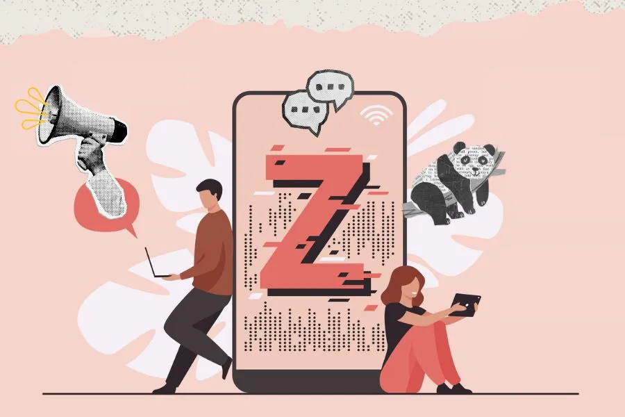 Imagen conceptual con dos j&oacute;venes de la Gen Z y su activismo