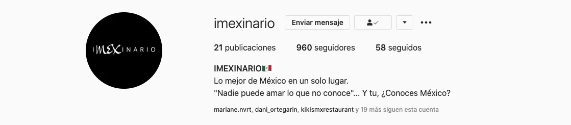 Perfil de @imexinario, blog de datos curiosos hist&oacute;ricos de M&eacute;xico