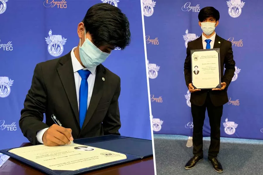 El joven se gradu&oacute; con una beca del 100% del Tec.