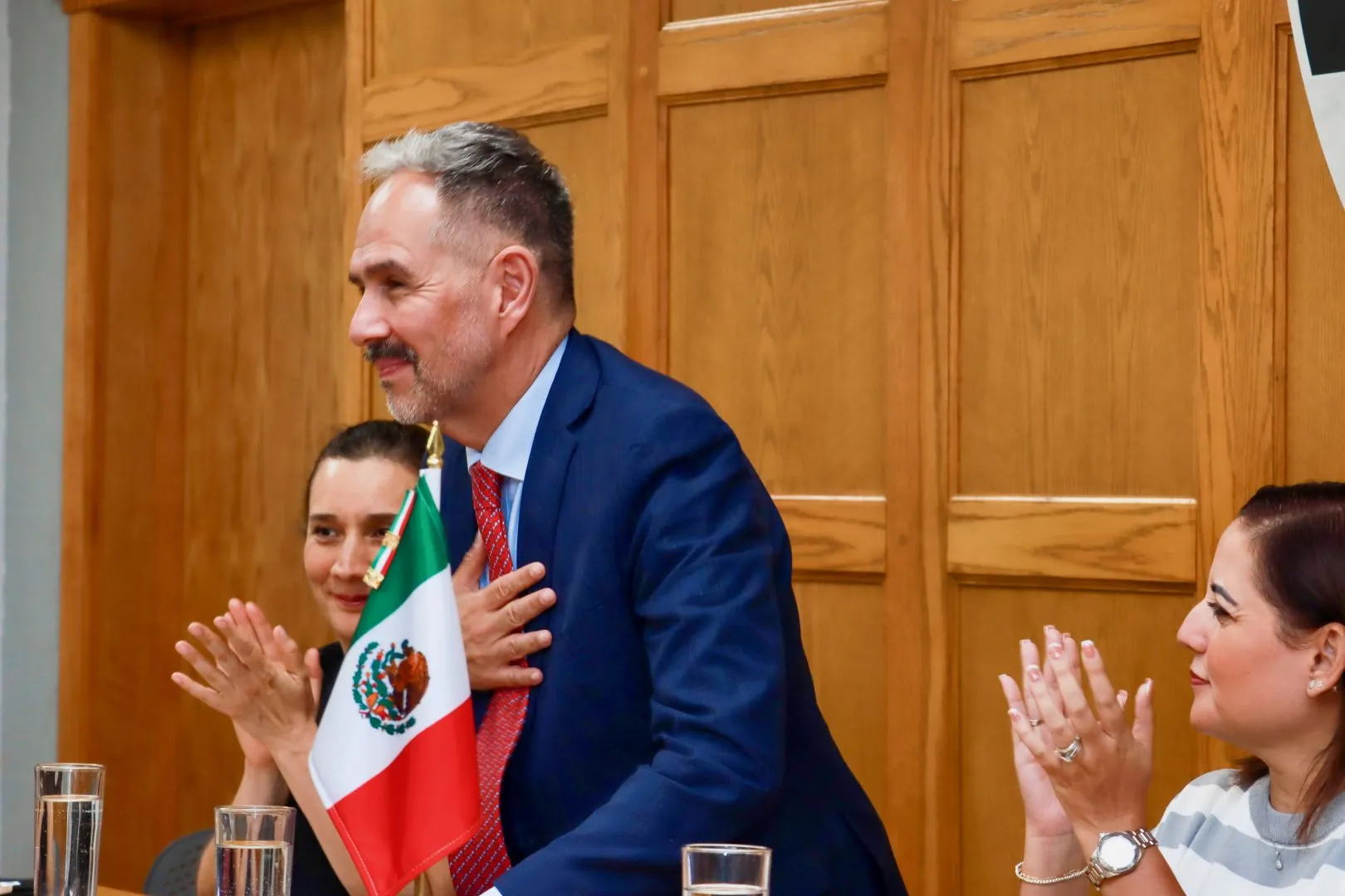 Jos&eacute; Luis Caballero Ochoa, presidente de la CIDH, durante la reinauguraci&oacute;n de la Sala de Juicios Orales del Tec campus Chihuahua.