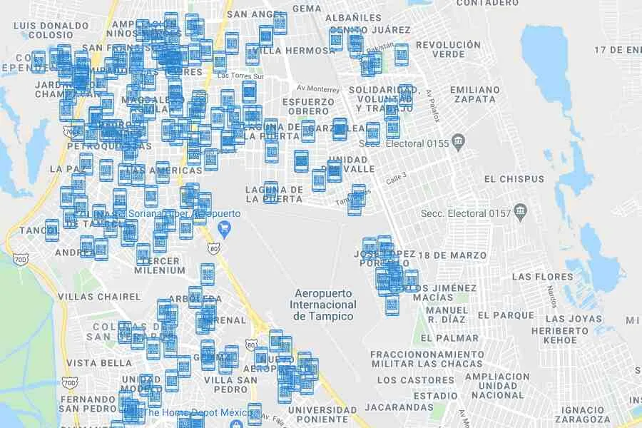 Mapa que indica la ubicaci&oacute;n de todos los c&oacute;digos QR donde los ciudadanos pueden llevar a cabo su petici&oacute;n.