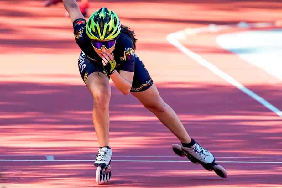 Mar&iacute;a Fernanda Ordaz, representante chiapaneca de patinaje en ruedas