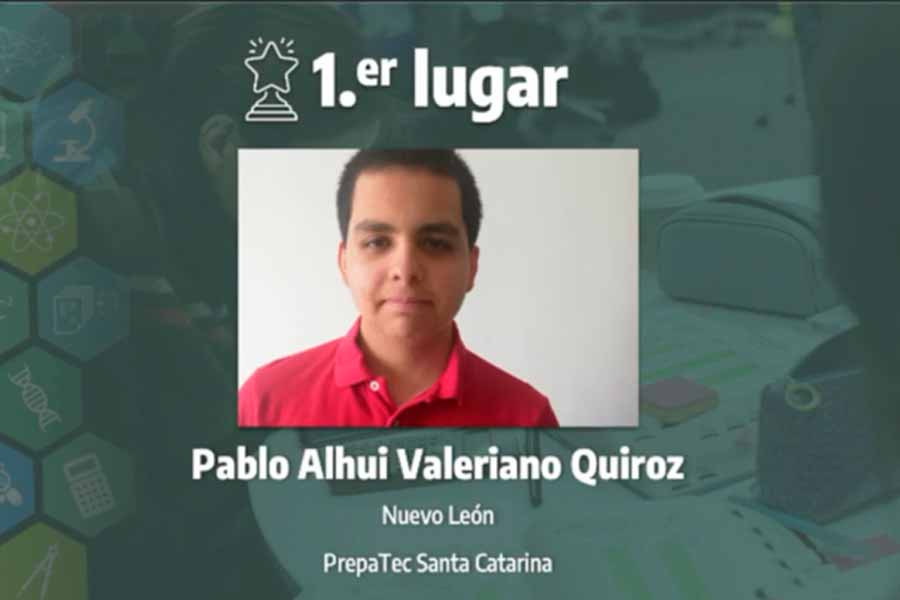 Pablo Valeriano, ganador de categor&iacute;a de matem&aacute;ticas, 16 Concurso Internacional de Ciencias
