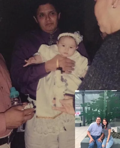 Profesor Manuel Mart&iacute;nez con su hija