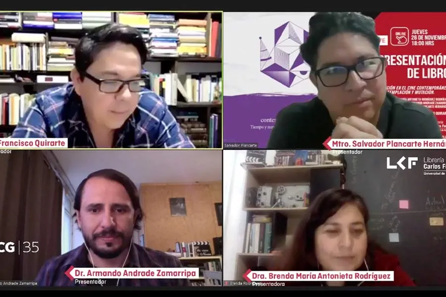 Armando, Brenda y Salvador en la presentaci&oacute;n del libro v&iacute;a Zoom.&nbsp;