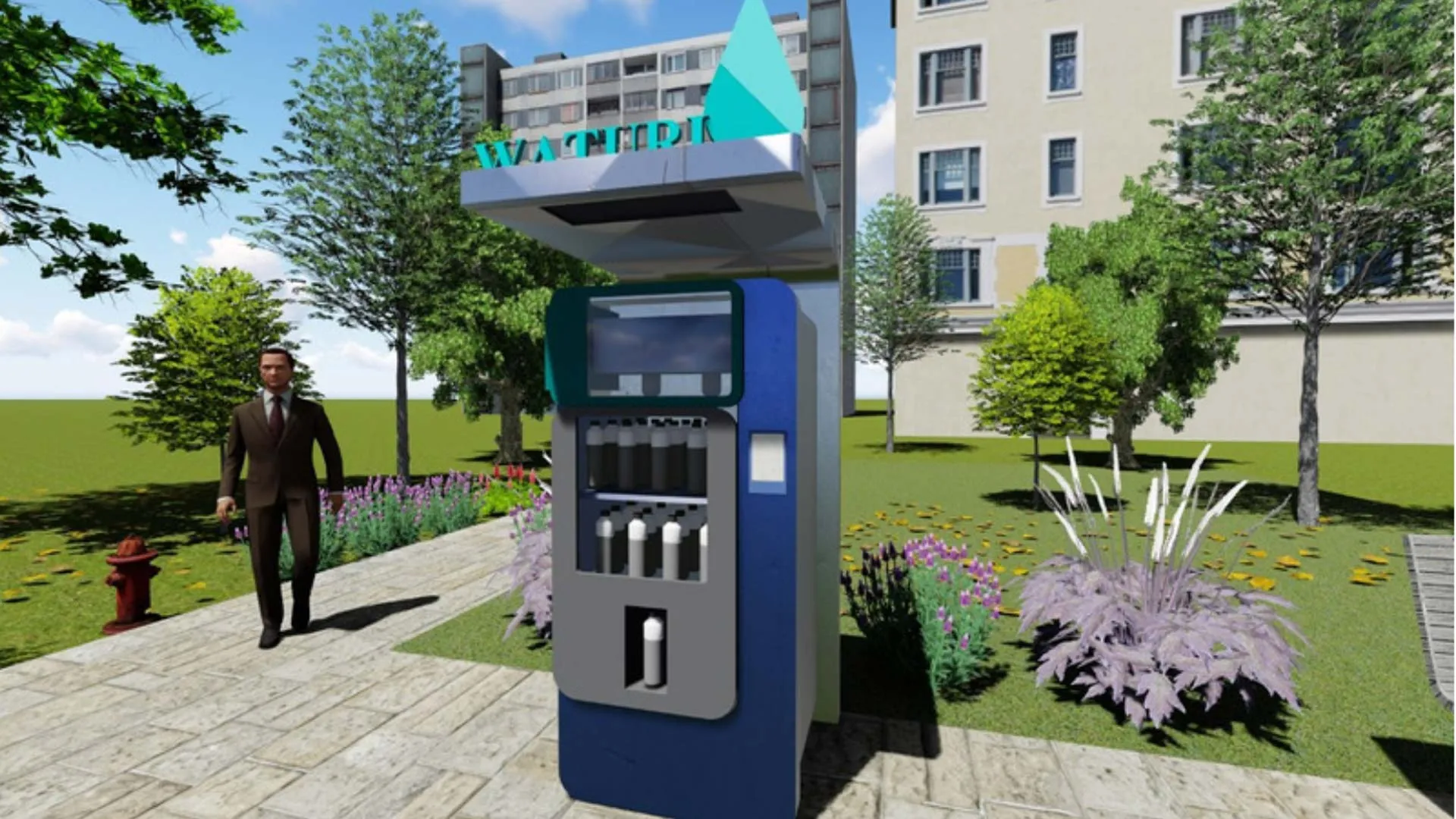 Prototipo de las m&aacute;quinas dispensadoras de agua potable alrededor de diferentes ciudades por el mundo.