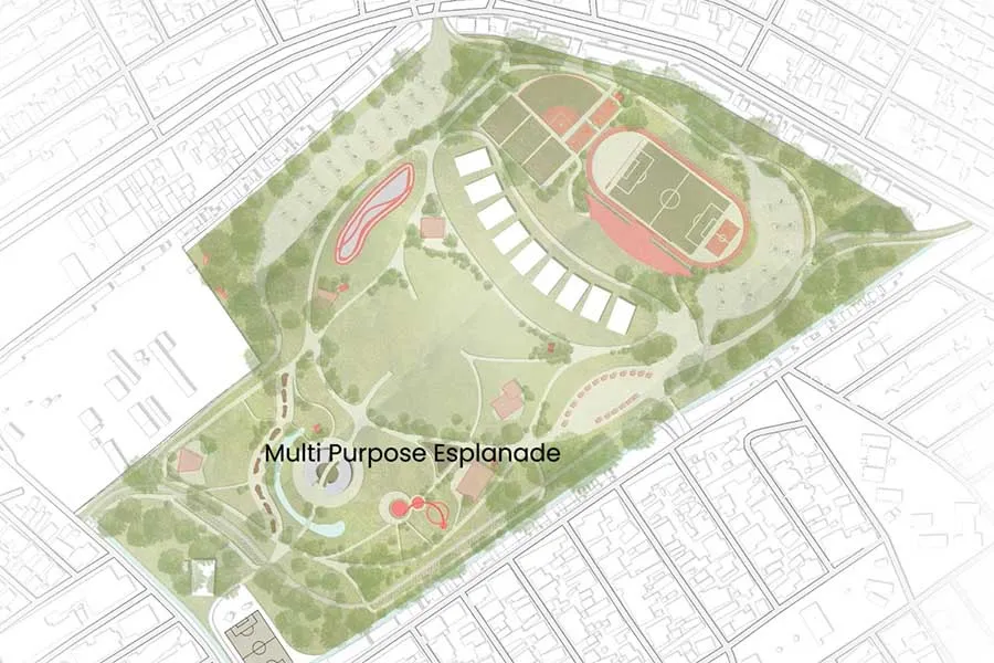 Duse&ntilde;o del parque realizado por estudiantes del bloque multidisciplinario de espacio construido.
