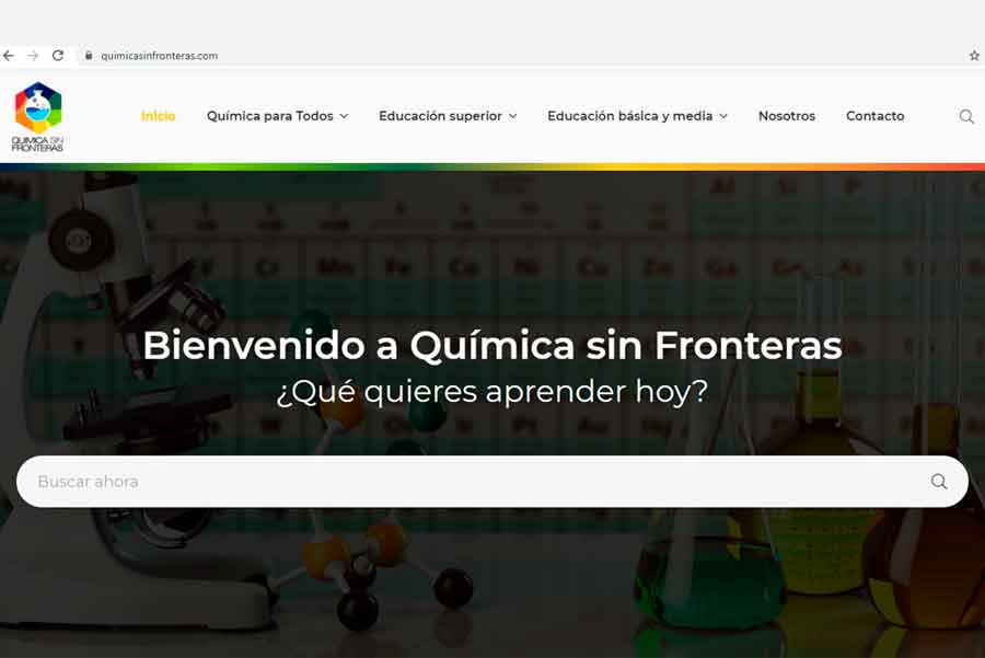 Sitio web qu&iacute;mica sin fronteras
