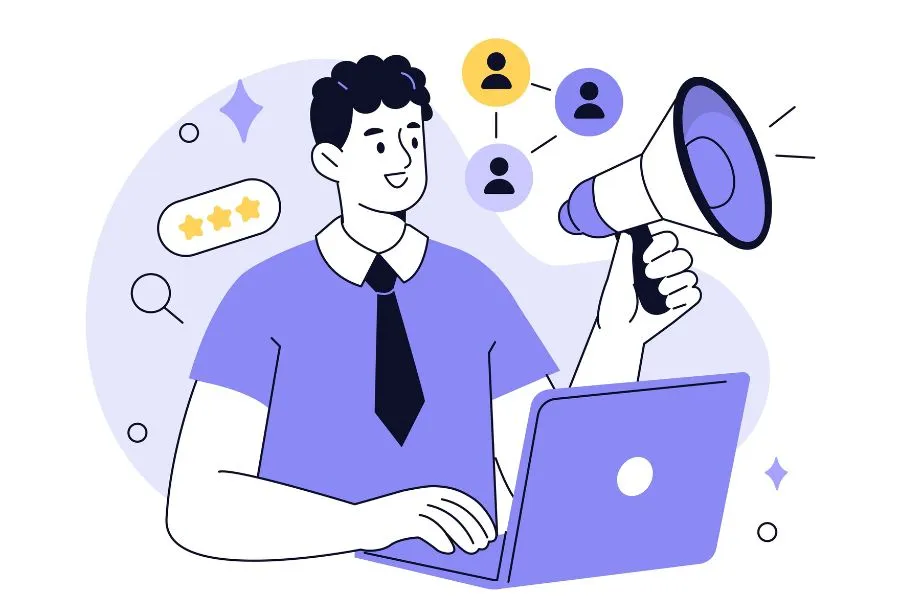 Ilustraci&oacute;n de joven en LinkedIn