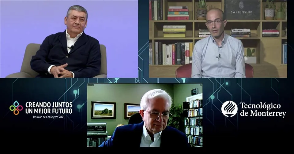 Yuval Noah Harrari en pl&aacute;tica guiada por Jos&eacute; Antonio Fern&aacute;ndez, presidente del Consejo Directivo del Tec de Monterrey.