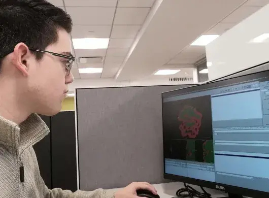 Alumno frente a computadora