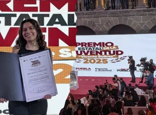 Alumna Tec Puebla recibe mención honorífica en el Premio Estatal a la Juventud