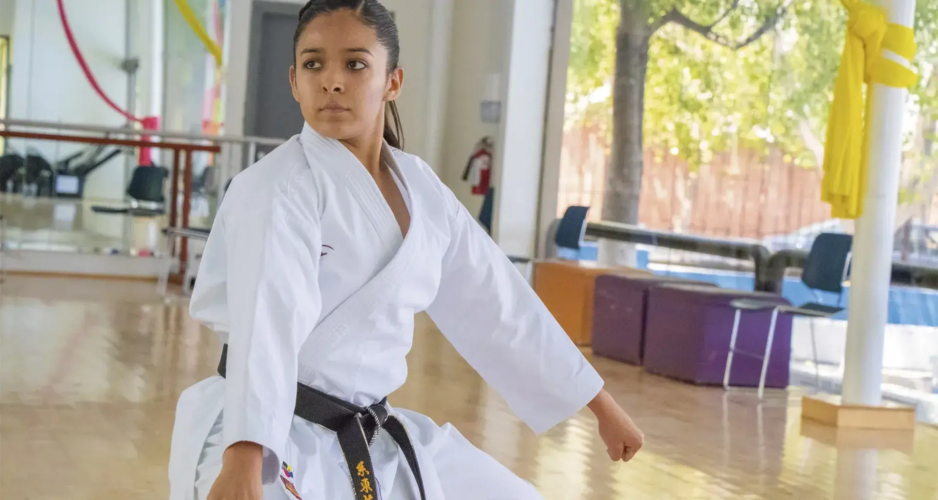 Carolina en posición de combate.