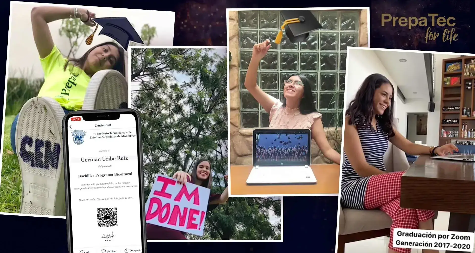 Así fue la primera graduación virtual para las prepas del Tec