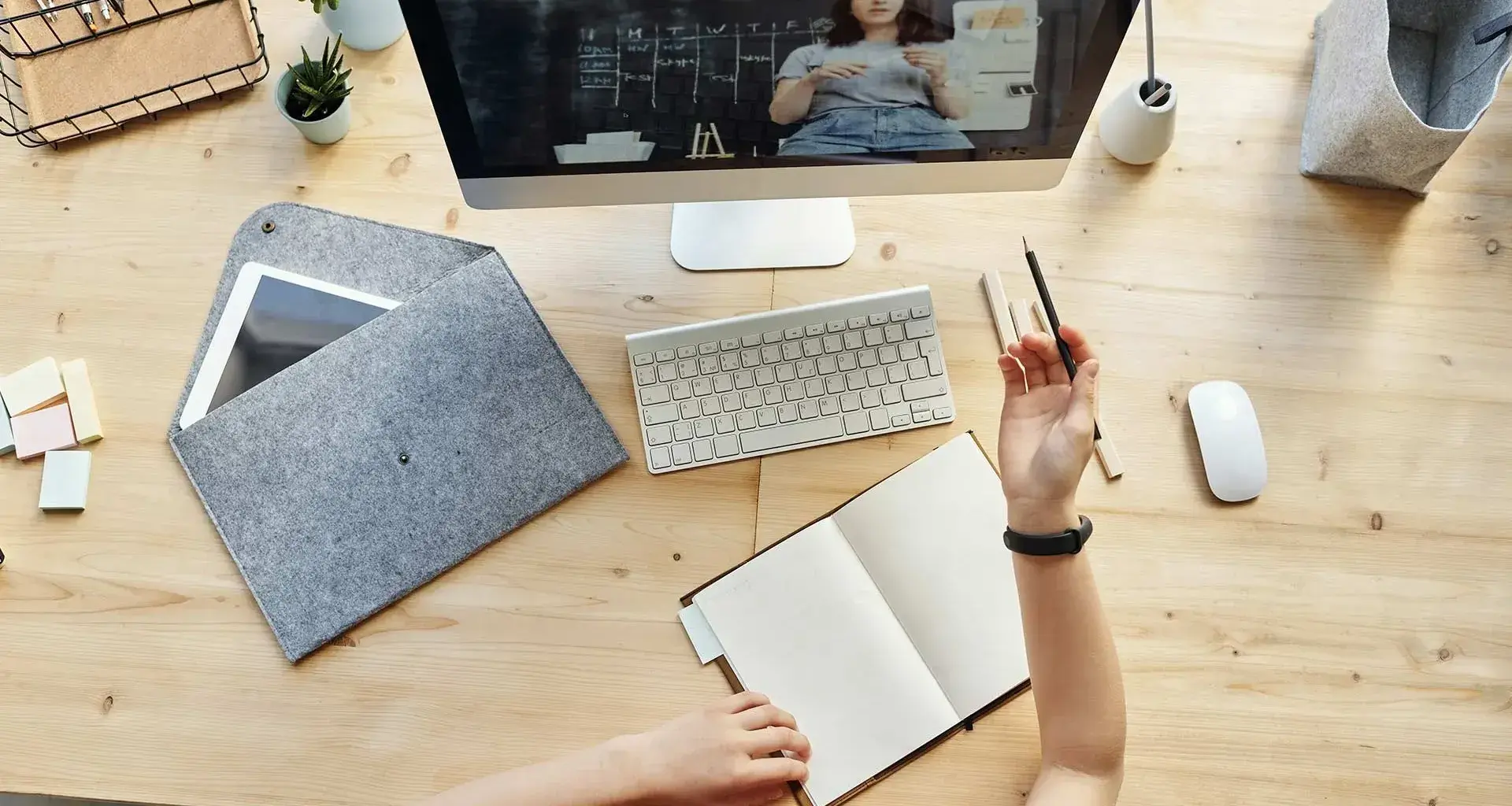 Clase en línea vista desde arriba