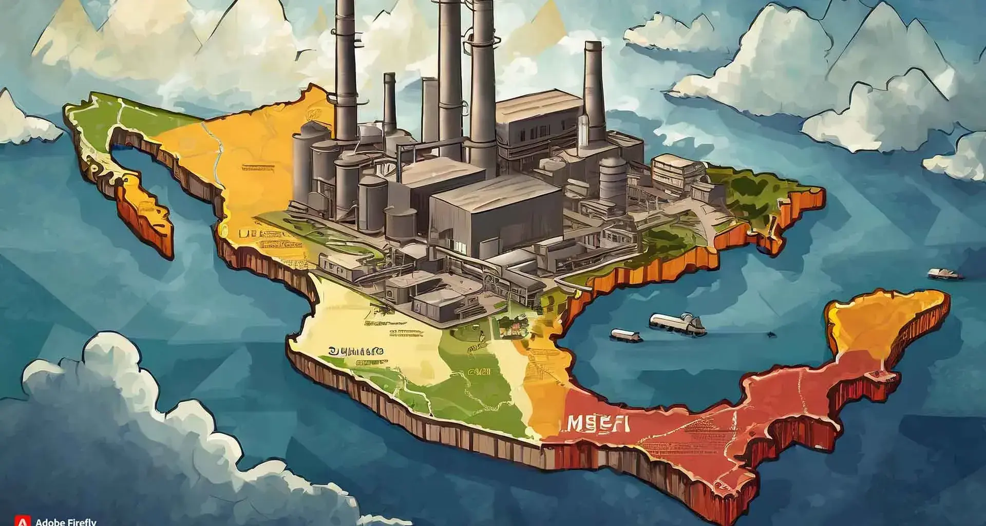 ilustración del fenómeno nearshoring en México