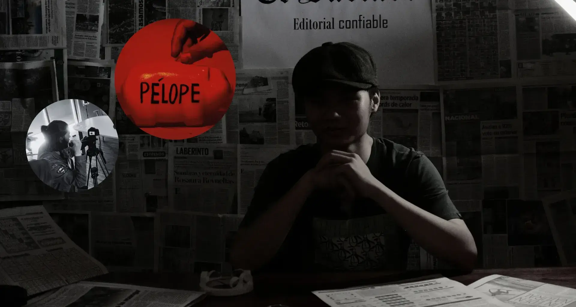 Escenas del cortometraje Cerdos y detrás de cámara