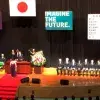 Monica Perusquía recibiendo grado doctoral en Japón