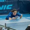Lucía Fernández, en competencia de tenis de mesa con Borregos Monterrey.