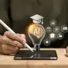 Persona usando una app en una tableta.