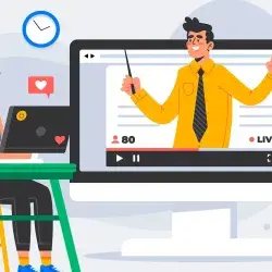 Animacion de personas manejando dispositivos electronicos
