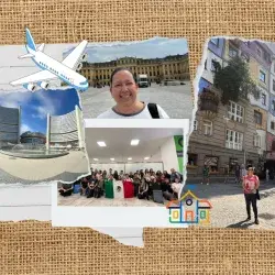 Collage de la experiencia internacional de una profesora acompañante de 44 estudiantes de PrepaTec