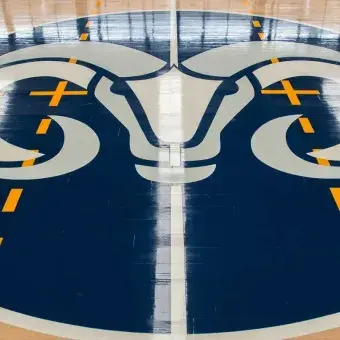 Logo de Borregos al interior de Arena Borregos, Campus Hidalgo