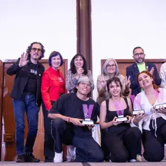 Alumnos durante la premiación de Monólgos.